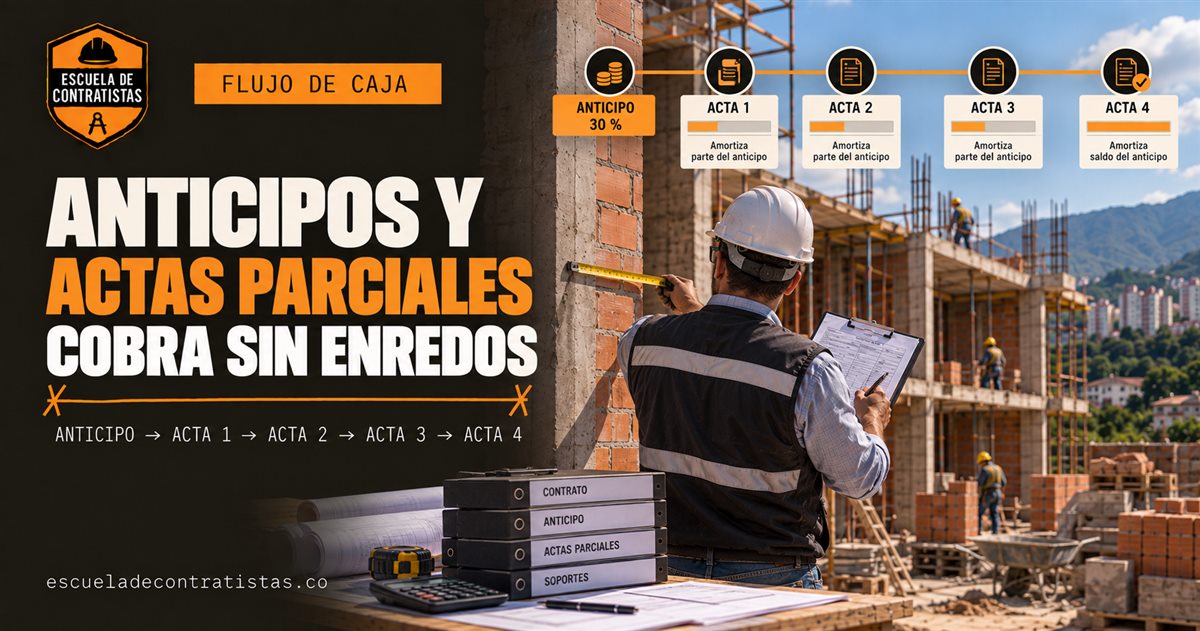 Anticipos y actas parciales en contratos de obra