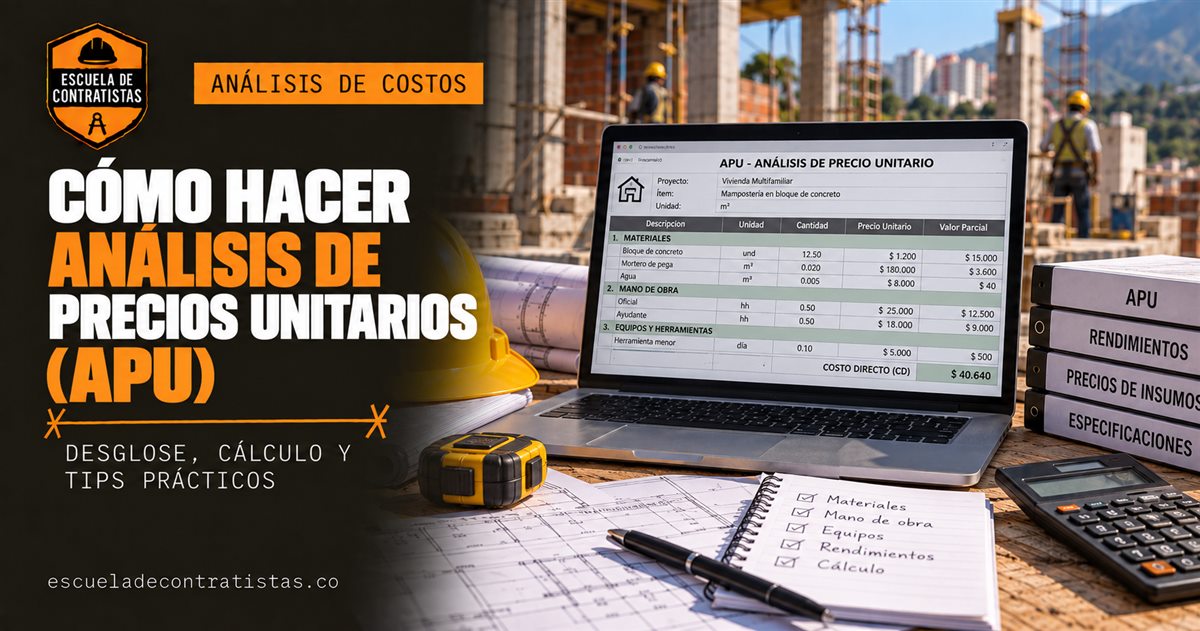 Cómo hacer un Análisis de Precios Unitarios (APU) paso a paso