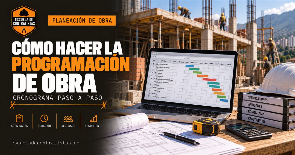 Cómo hacer la programación de obra (cronograma) paso a paso