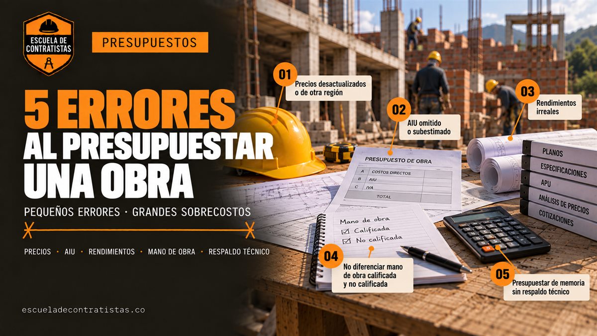 5 errores comunes al presupuestar una obra en Colombia