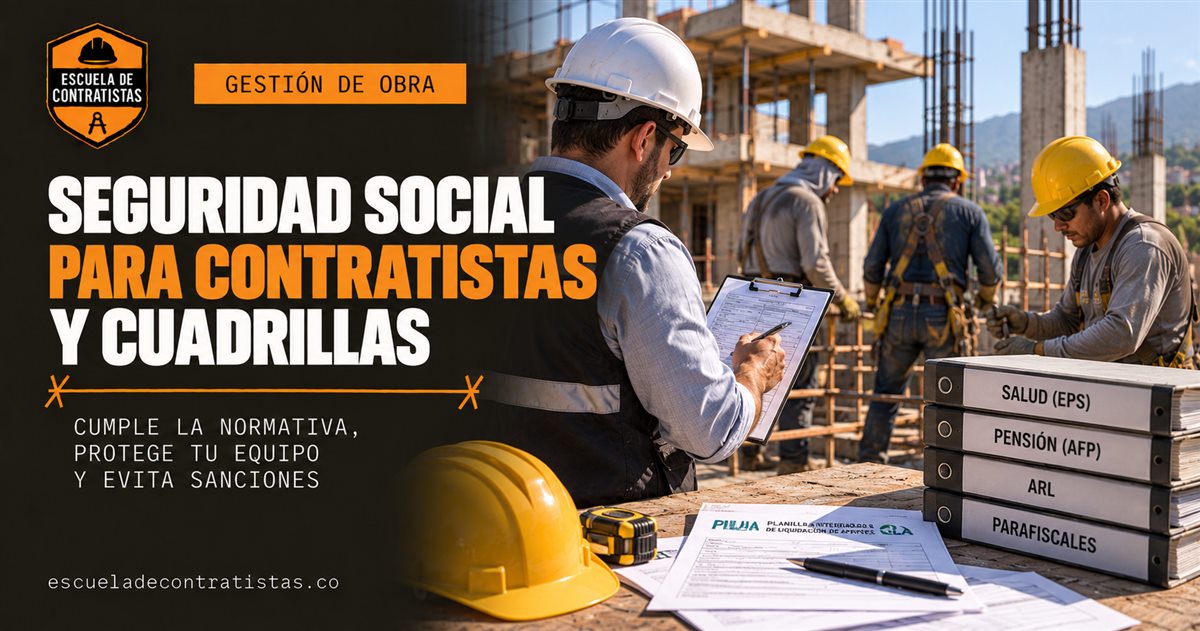 Seguridad social de tus contratistas y cuadrillas: lo que debes exigir y cómo se calcula